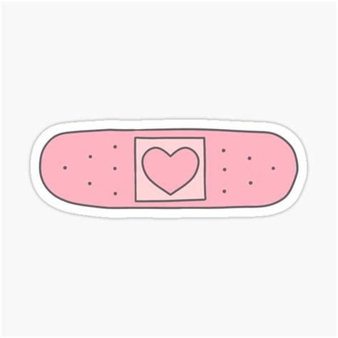 Cute Kawaii Bandaid Pink Heart Sticker By Sophisoap Redbubble