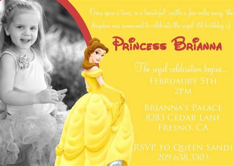 Disney Princess Belle Birthday Invitation By Darlingdesignsbysara 14