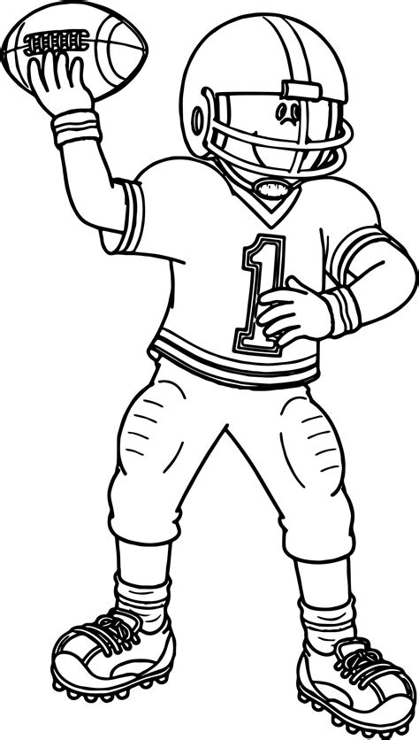 Football Player Coloring Page Printable Sketch Coloring Page