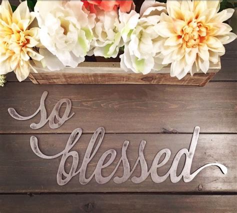 Rustic Metal Blessed Sign Script Blessed Blessed Wall Etsy