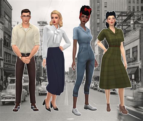 1940s Ladies Thesims Sims 4 Dresses Sims 4 Clothing Sims 4 Tsr Images