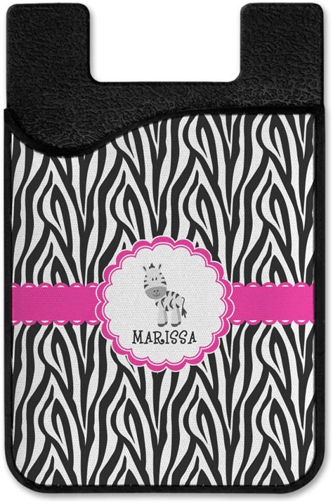 Custom Zebra 2 In 1 Cell Phone Credit Card Holder And Screen Cleaner