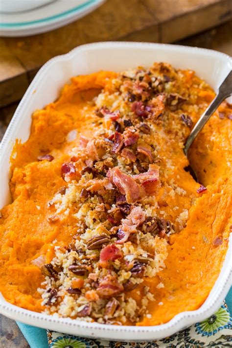 Mashed soft baked sweet potatoes with the butter, cream and salt. Savory Sweet Potato Casserole - Spicy Southern Kitchen