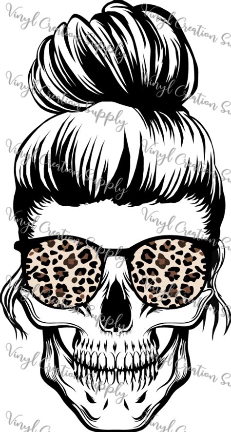 Mom Skull Cheetah Glasses Vinyl Creation Supply