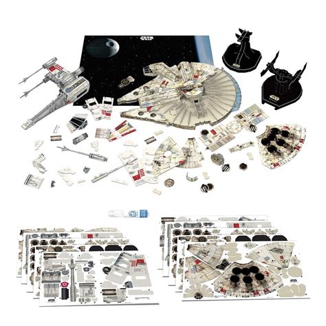 Star Wars 3d Puzzle Twin Pack Star Wars Millennium Falcon And Xwing