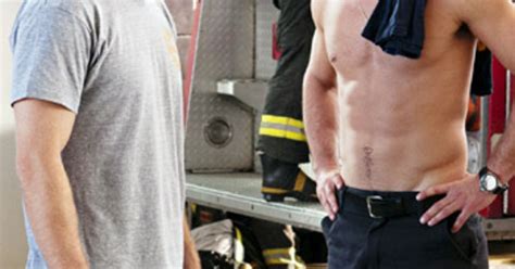 shirtless taylor kinney fights with jesse spencer on chicago fire us weekly