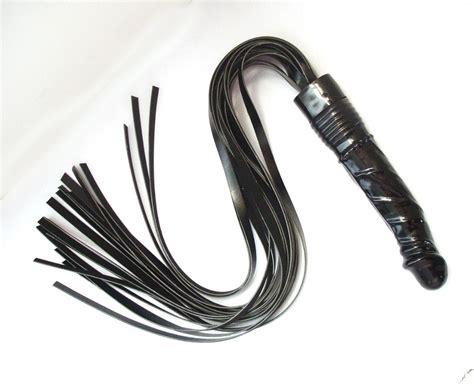 Adult Femdom Faux Leather Jelly Rubber Dildo Flogger For Sex Bondage Fetish Penis Handle Whip