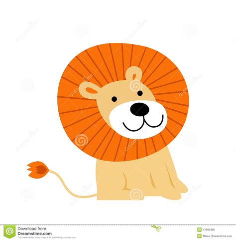Happy Lion Cartoon Stock Vector Illustration Of Wild