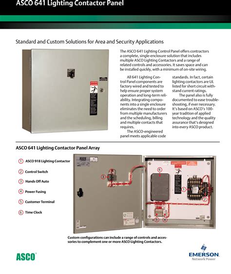 Emerson Asco 641 Lighting Control Panel Brochures And Data Sheets