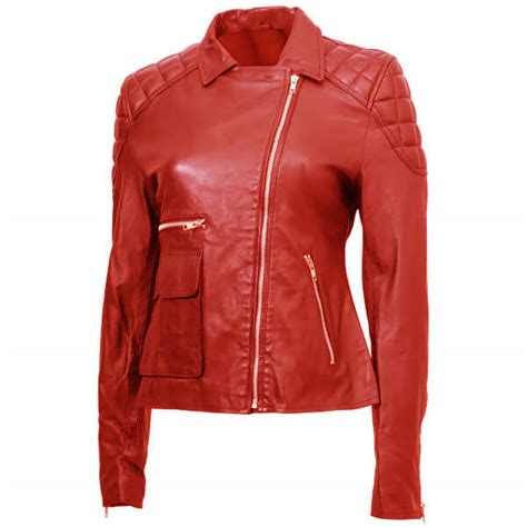 women s red stylish leather jacket leatheriza
