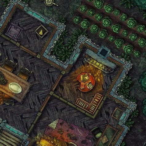 Vtt Battle Maps Fantasy Town Wizards House 40x30 3 Levels