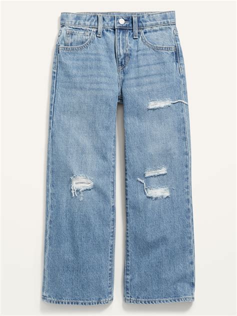 High Waisted Baggy Ripped Wide Leg Jeans For Girls Old Navy