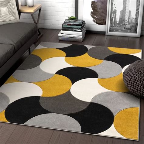 Helena Geometric Area Rug In Goldgrayblack Rugs In Living Room