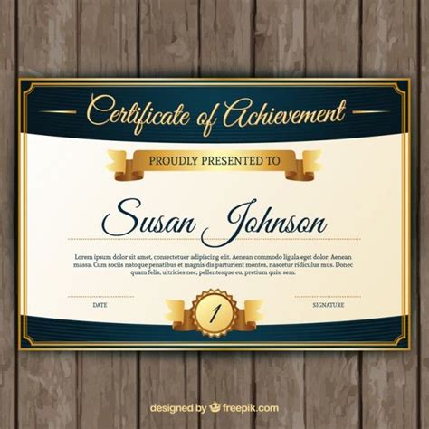 Premium Vector Certificate Of Achievement With Classic Golden