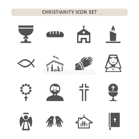 Iconos Del Cristianismo Stock De Ilustración Ilustración De Elementos