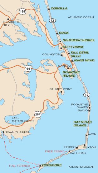 Map Of Outer Banks Towns