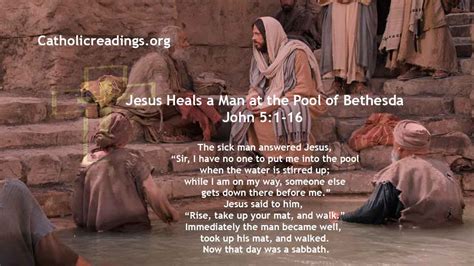 Jesus Heals A Man At The Pool Of Bethesda John 51 16 Bible Verse