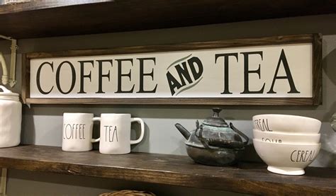 Coffee And Tea Sign Coffee Bar Signs Kitchen Signs Tea