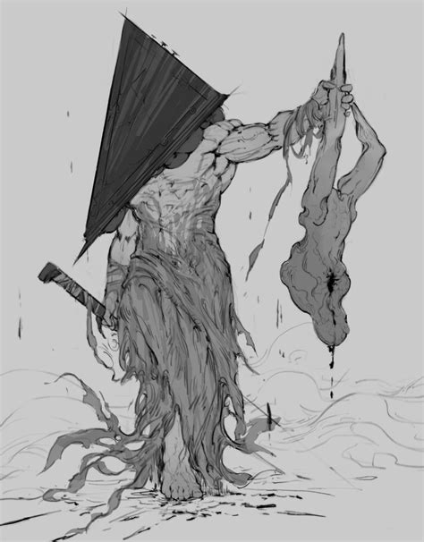 Pyramid Head And Lying Figure Silent Hill Drawn By Nachioboy Danbooru