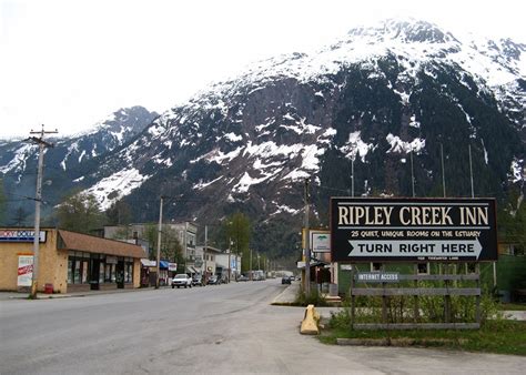 A View Of The Downtown Stewart British Columbia Area Including The