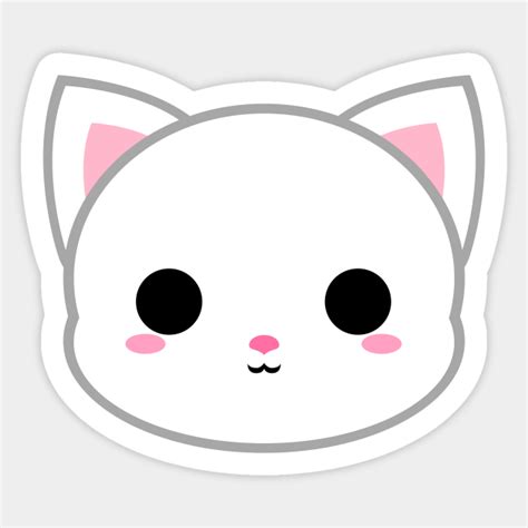 Cute White Cat Cute Cat Sticker Teepublic