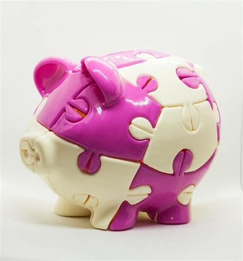 3d Printed Cute Pop Art Piggy Bank 3d Puzzle Jigsaw Custom Etsy
