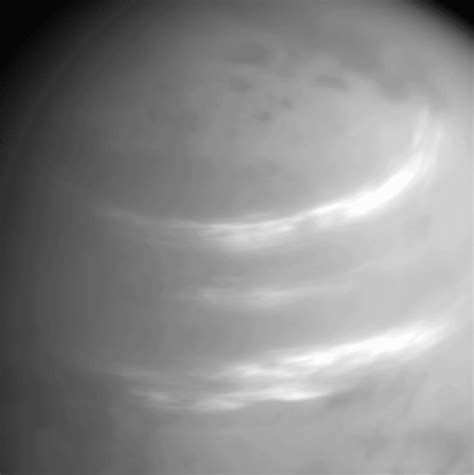 Cassini Cloud Bands Streak Across Saturns Moon Titan Space For All