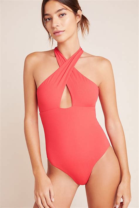onia nicole ribbed one piece swimsuit anthropologie
