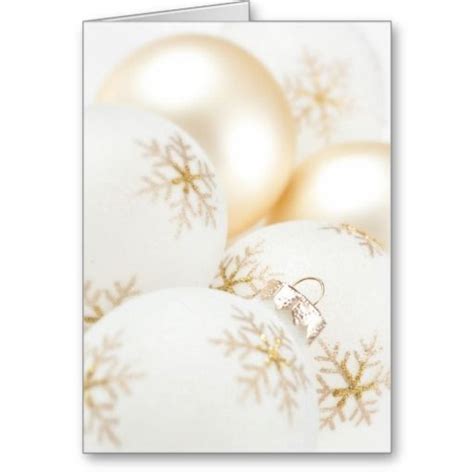 Christmas Ornaments Fancy Gold White Glitter Holiday Card Holiday Design Card