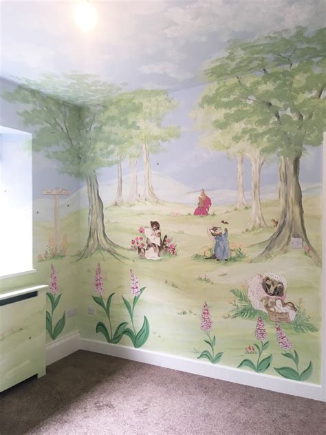 Nursery Wall Murals Hand Painted Baby Nursery Mural Painting Ideas