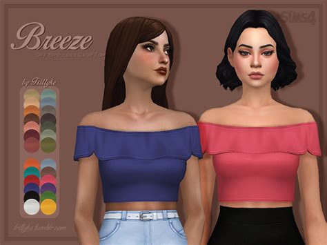 The Sims Resource Trillyke Breeze Off Shoulder Crop Top