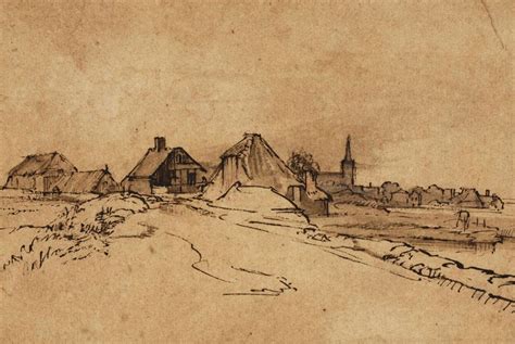 Rembrandt View Of Diemen C1650 52 Pen Brown Ink Wash On Paper