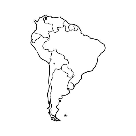 Bosquejo Del Vector Del Mapa De América Del Sur 7310088 Vector En Vecteezy