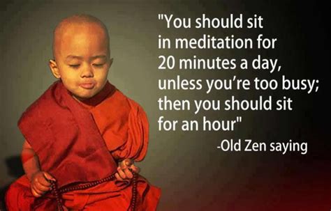 Old Zen Saying You Should Sit In Meditation For 20 Minutes A Day