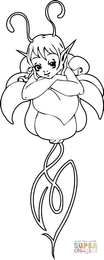 Gambar Cute Elf Girl Coloring Page Free Printable Pages Click Elves Di