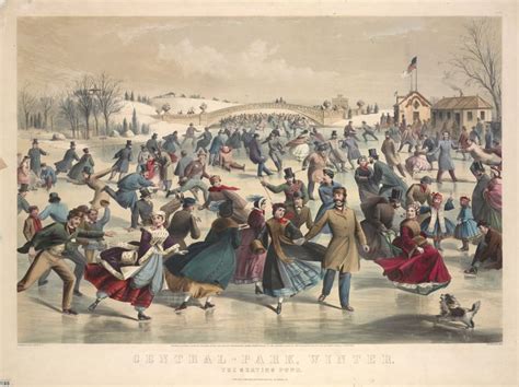 Ice Skating In Central Park 1862 Currier And Ives Print Central