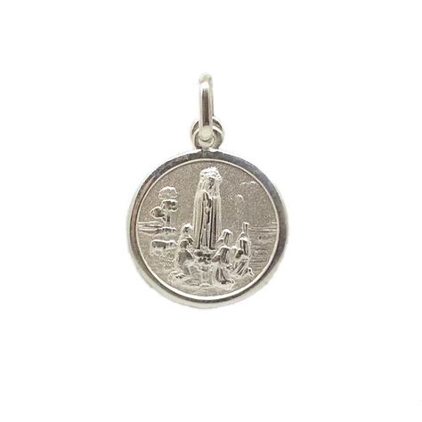 Medalla Virgen De Fátima Plata 925 Blanca 18mm