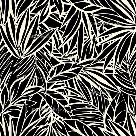 Black And White Tropical Leaves Print By The Pattern Lane Seamless