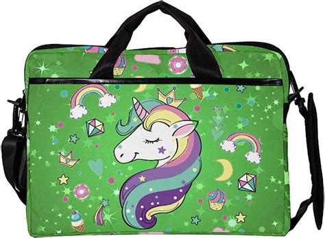 Green Unicorns Laptop Case Tablet Shoulder Bag Carrying