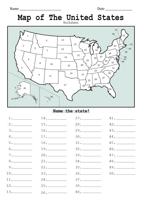 List Of State Capitals Printable