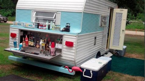 Outdoor living is getting a crucial portion of the rv lifestyle. Vintage camper bar | camping! | Pinterest | Campers, Bar ...