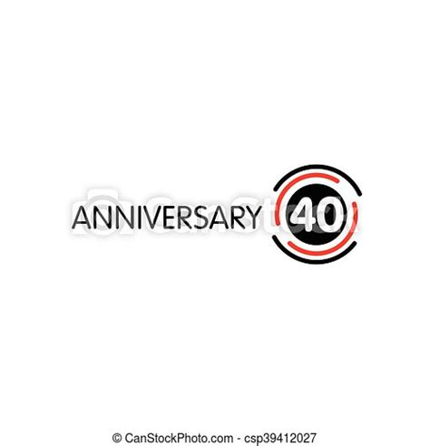 Anniversary Vector Unusual Label Fortieth Anniversary Symbol 40 Years