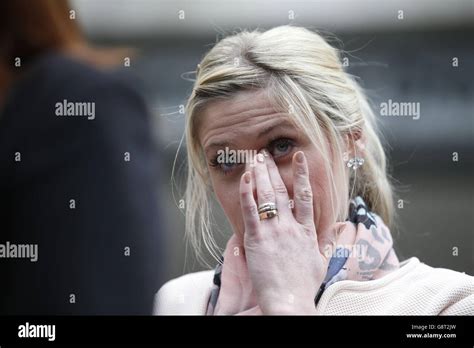 Jen Phillips The Widow Of Pc Dave Phillips Wipes Away A Tear As She Speaks To The Media