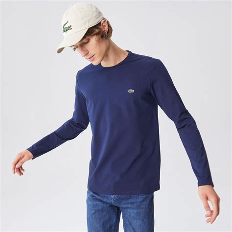 Lacoste Erkek Slim Fit Uzun Kollu Bisiklet Yaka Lacivert T Shirt Th