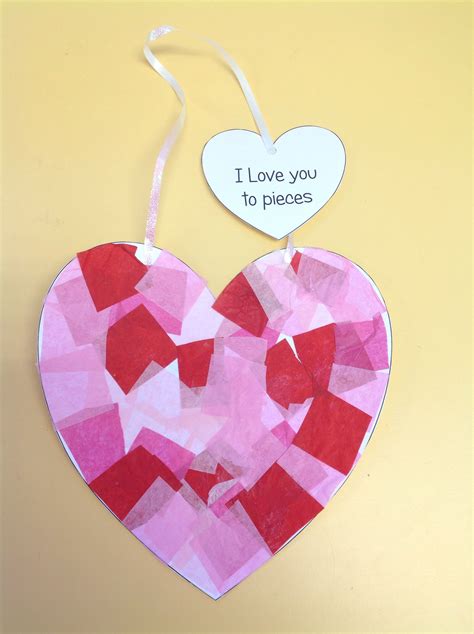 Tissue Paper Heart Craft For Valentines Toddler Crafts Preschool