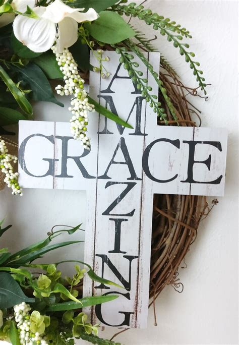 Amazing Grace Religious Wreath Grapevine Wreath Dogwood Etsy