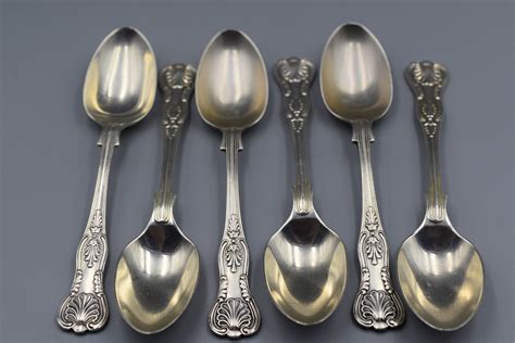 Set Of 6 Hallmarked Sheffield Silver Kings Pattern Spoons 168 Grams
