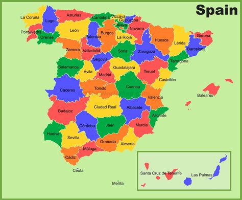 Spain Provinces Map Mapa De España Provincias España España