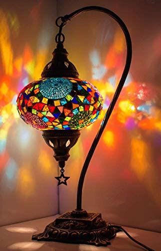 New BOSPHORUS Stunning Handmade Swan Neck Turkish Moroccan Mosaic Glass