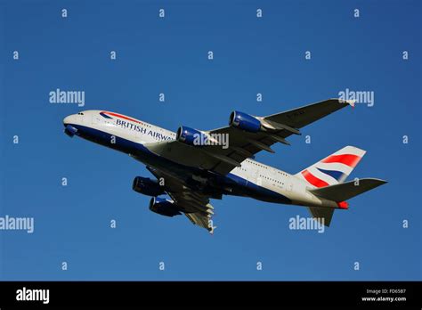 British Airways Airbus A380 800 G Xlei Departing From London Haethrow